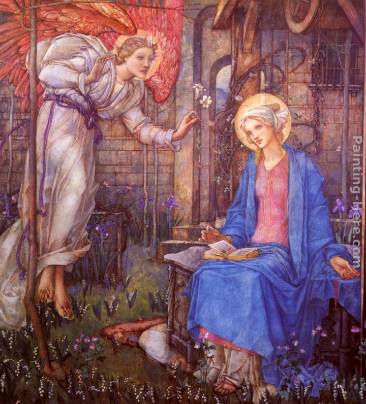 The Annunciation painting - Edward Reginald Frampton The Annunciation art painting